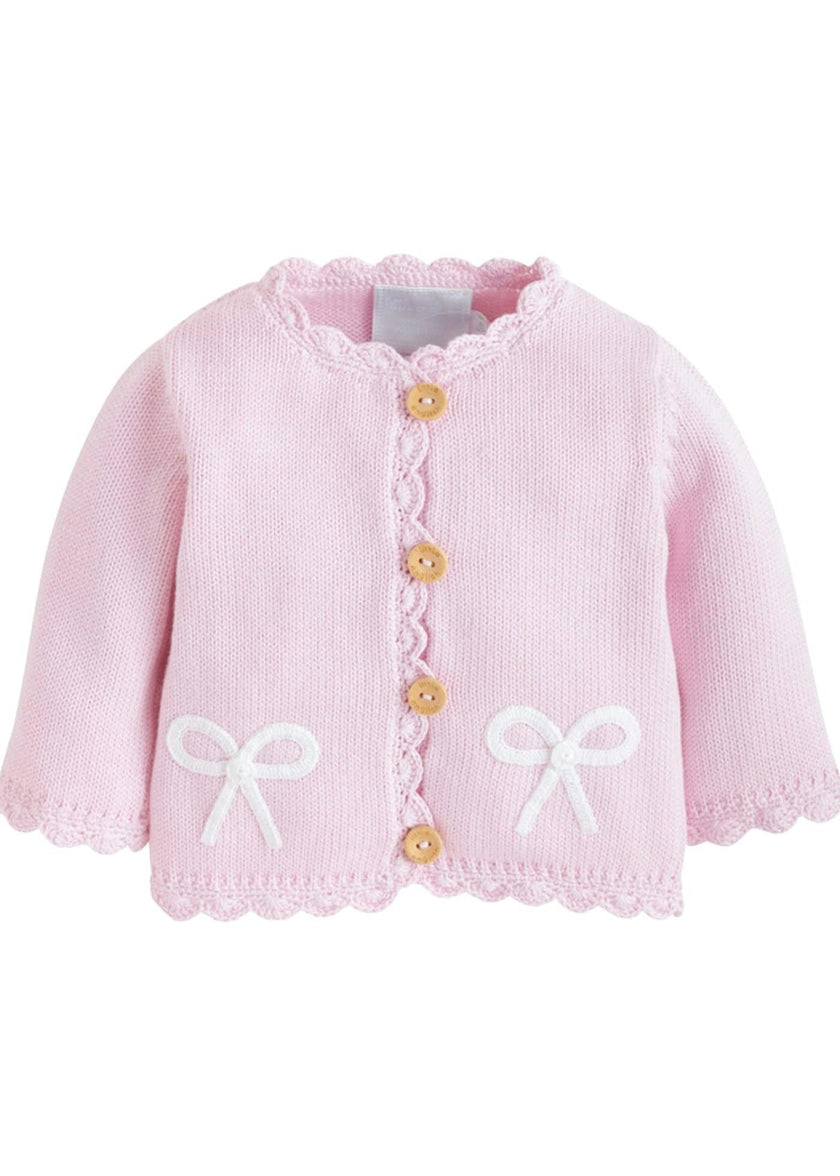 Crochet Cardigan - Pink Bow