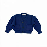 Navy Blue Oversized Knit Pocket Cardigan