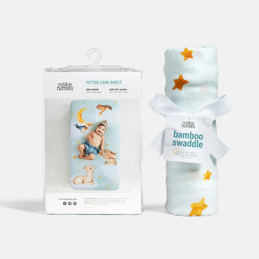 Crib Sheet And Swaddle Bundle