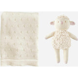 Pique Blanket and Penny Lamb Plush Toy Set - Cream