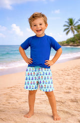 Dylan Boys Sailboat Print Board Shorts