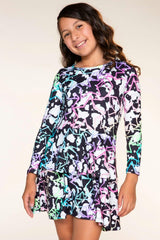 Simply Soft Long Sleeve Ruffle Skirt Dress
