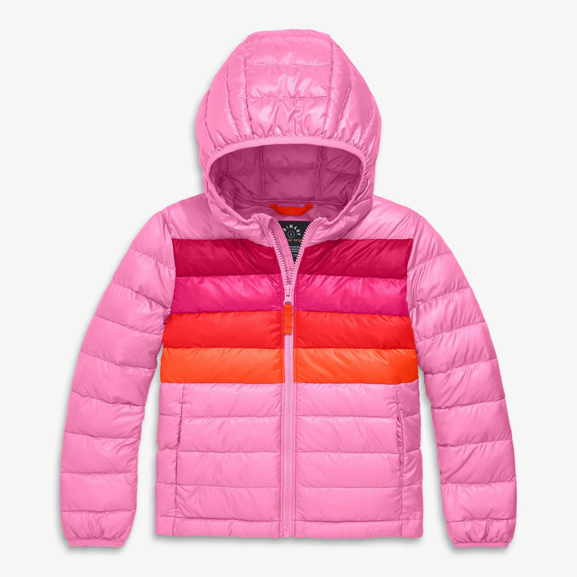 Kids stripe lightweight puffer jacket