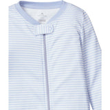 Baby's Pima Ruffle Collar Romper in Pink Stripe