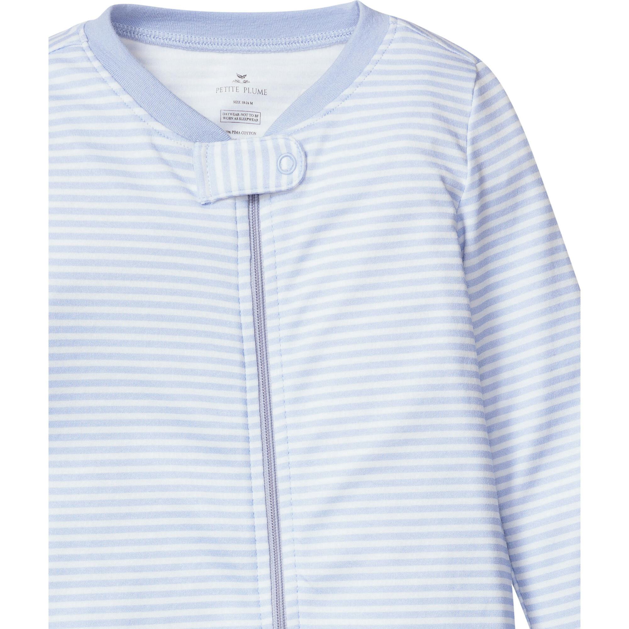 Baby's Pima Ruffle Collar Romper in Pink Stripe