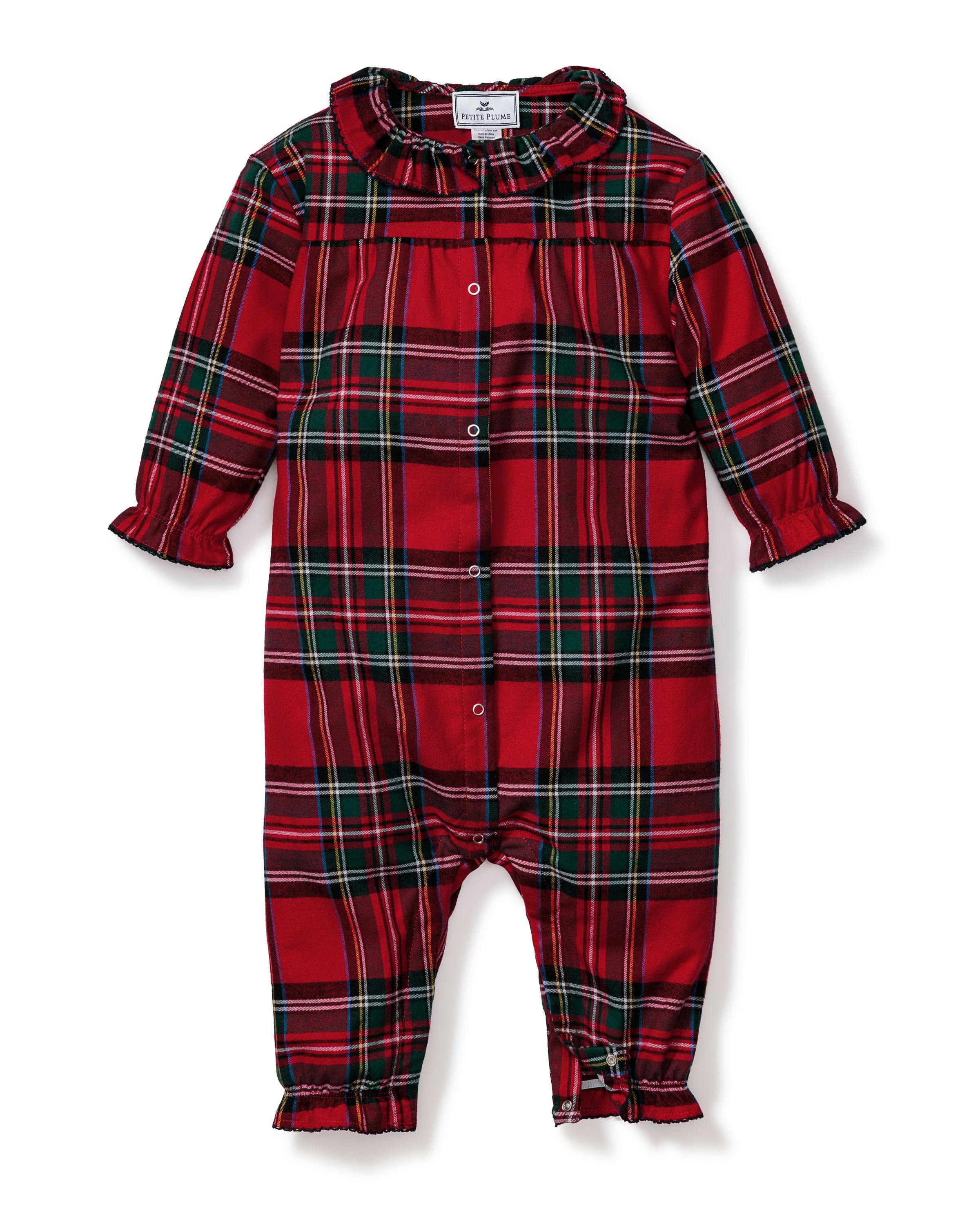 Baby's Brushed Twill Madeline Romper in Imperial Tartan