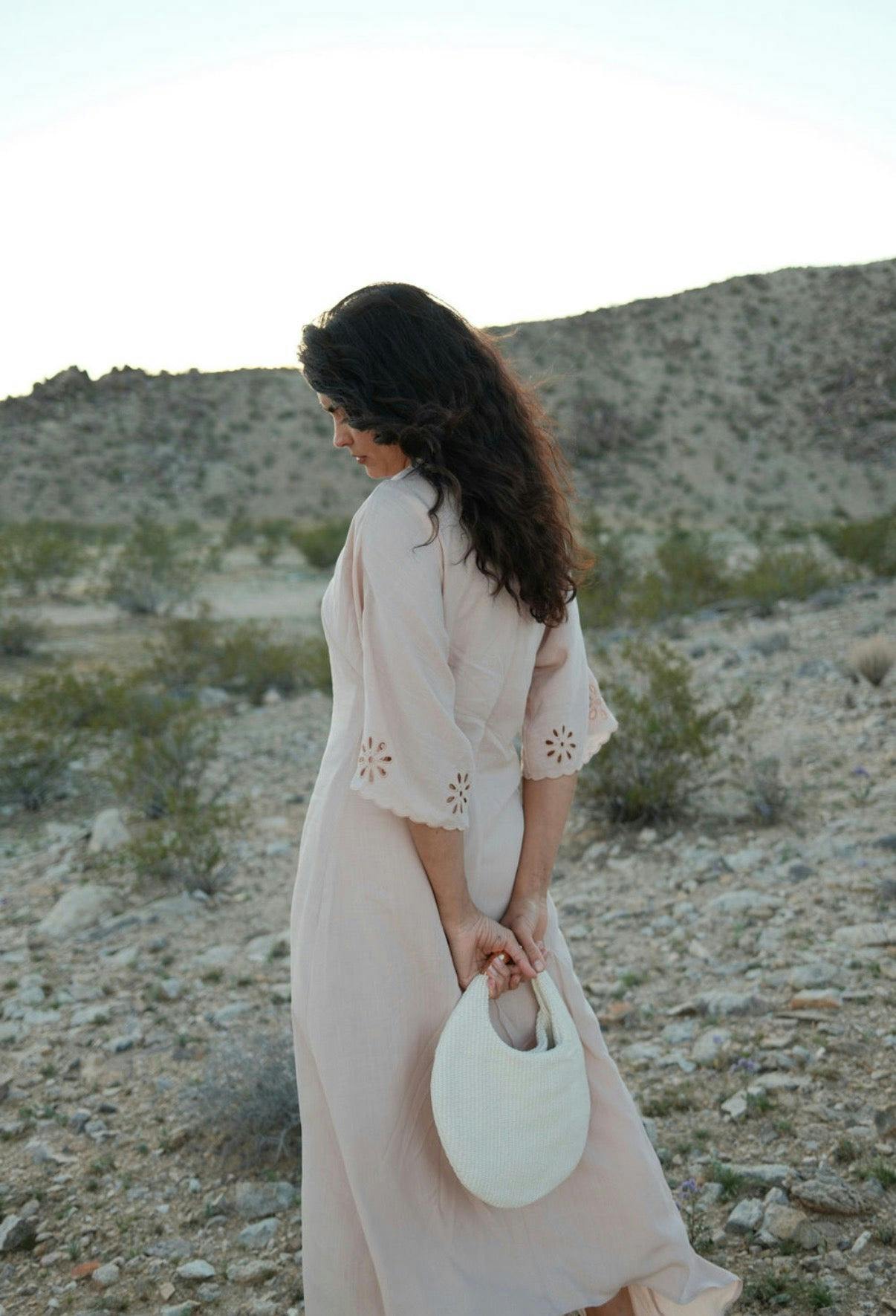 BLUSH EYELET DRESS