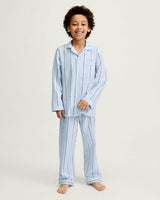 Kid's Twill Pajama Set in Coastal Stripe