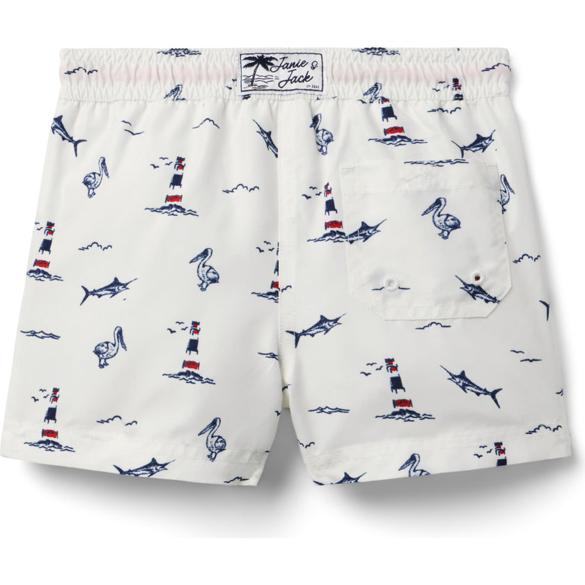 Recycled Nautical Icon Swim Trunk