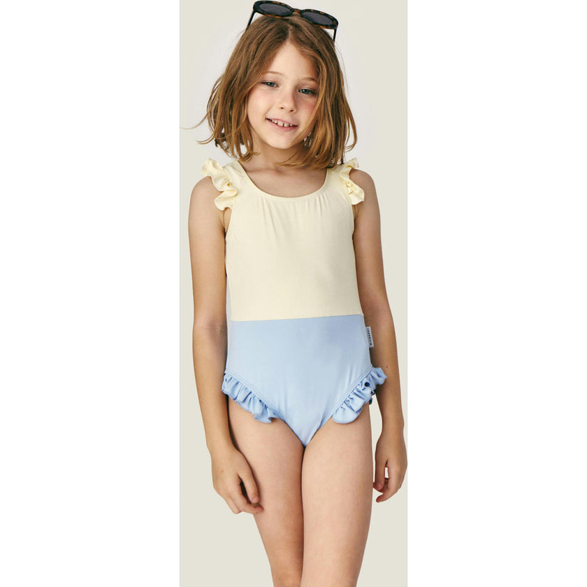 Mipounet SS26 Angelina, Swimwear Ecru Blue Sky