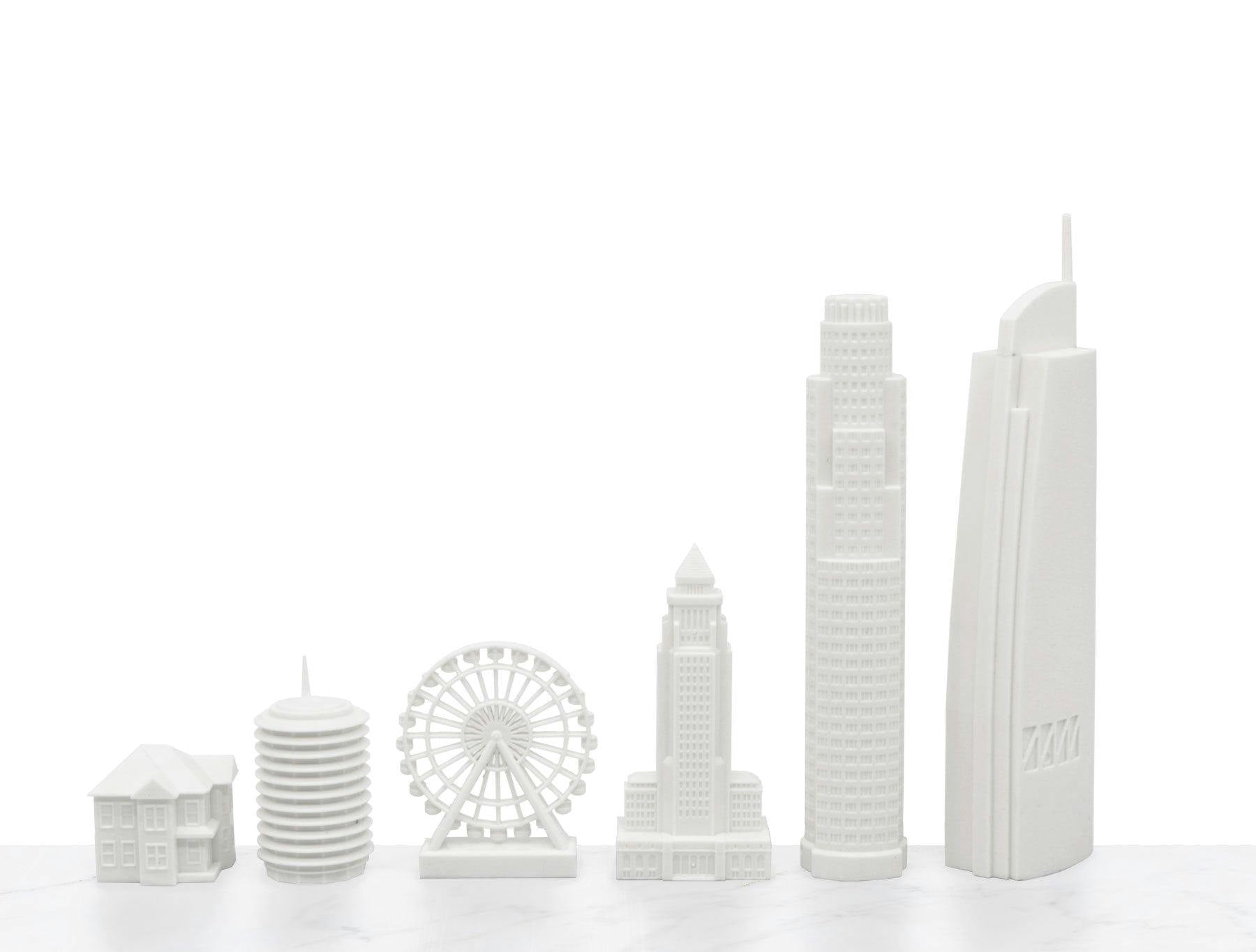 Chess Set Acrylic LOS ANGELES with Marble Hatch Board