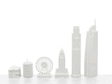 Chess Set Acrylic NEW YORK vs LOS ANGELES with Marble Hatch Board