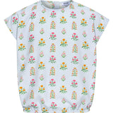 Emma Top Blue Floral Block Print