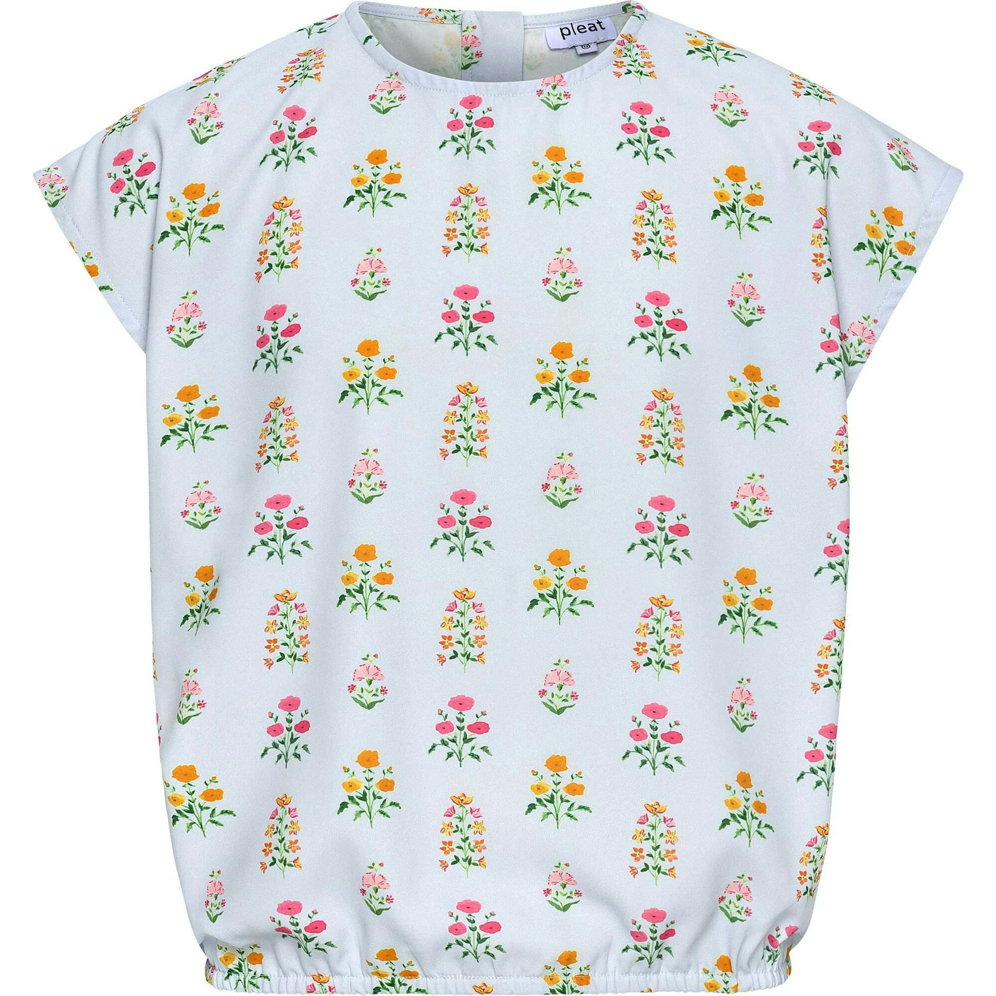 Emma Top White Floral Block Print