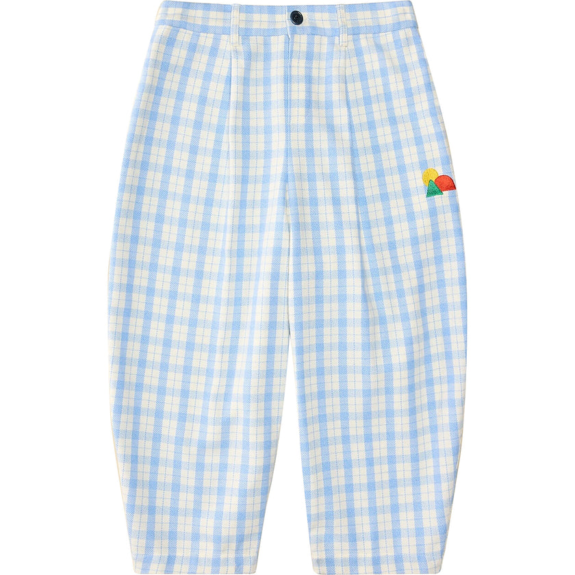 Friday Plaid Elastic Waist Wide Fit Pant, Blue