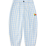 Friday Plaid Elastic Waist Wide Fit Pant, Blue