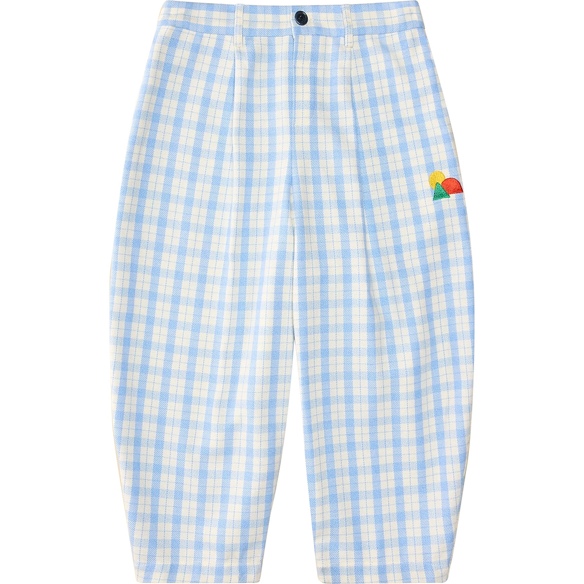 Friday Plaid Elastic Waist Wide Fit Pant, Blue