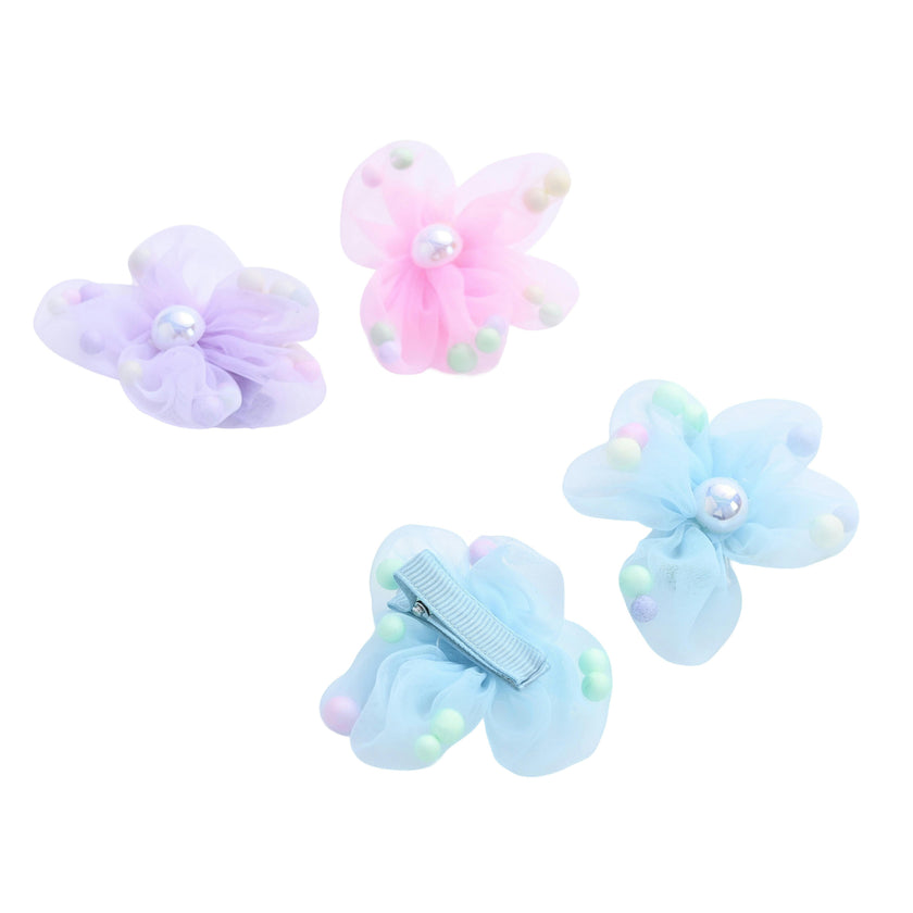 Beaded Flower Hair Tie Set