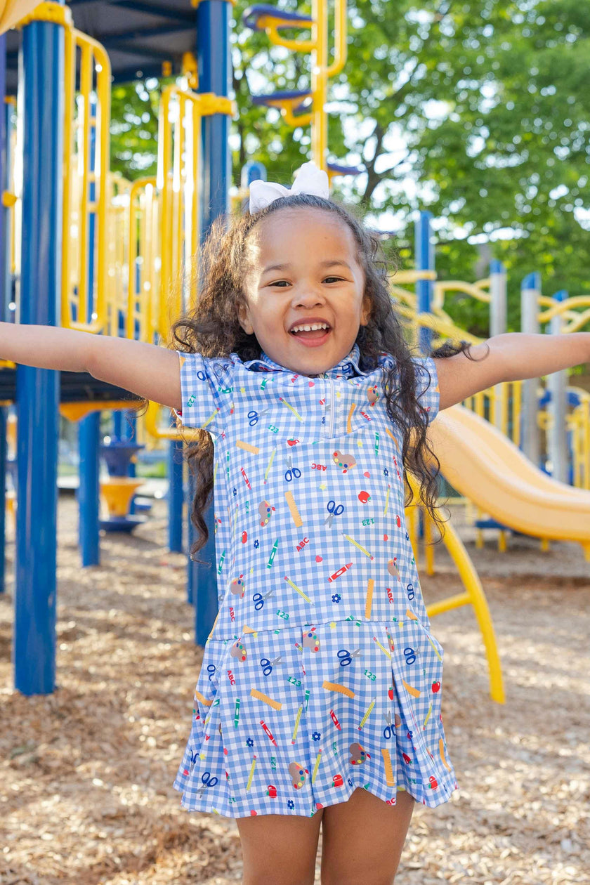 School Print Performance Knit Dress