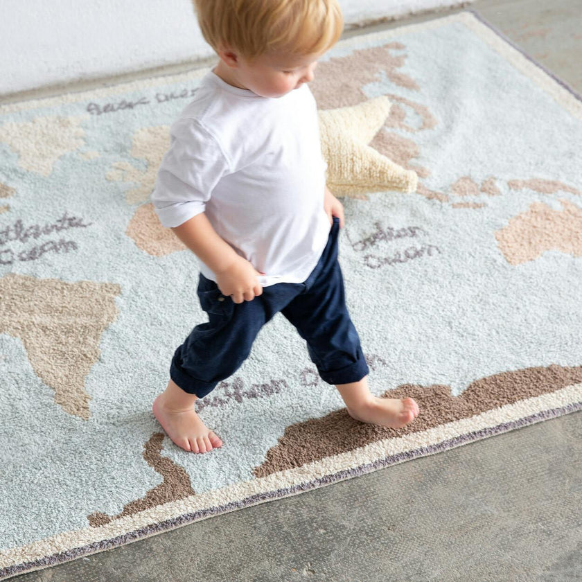 Washable Rug Vintage Map