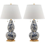 Set of 2 Color Swirls Glass Lamps