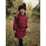 Ruffle Pine Crew Neck Ruffle Shoulder Long Sleeve Sweater