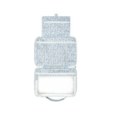 slate floral tri-fold cosmetic case