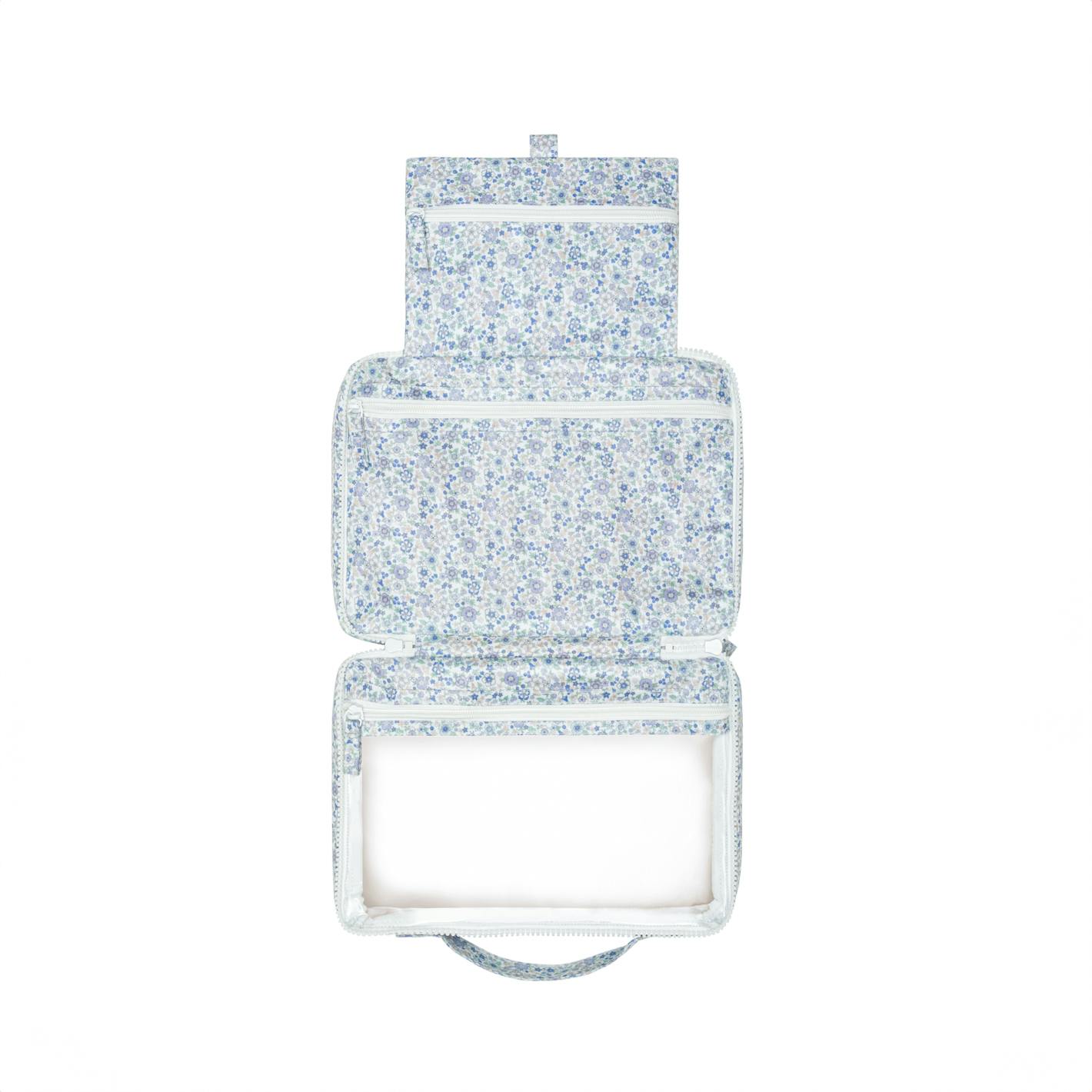 slate floral tri-fold cosmetic case