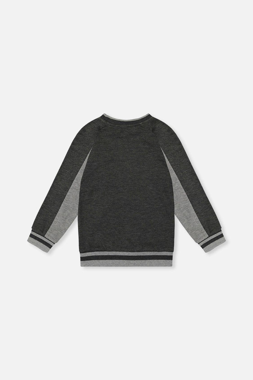 Flat Back Rib Sweatshirt Grey