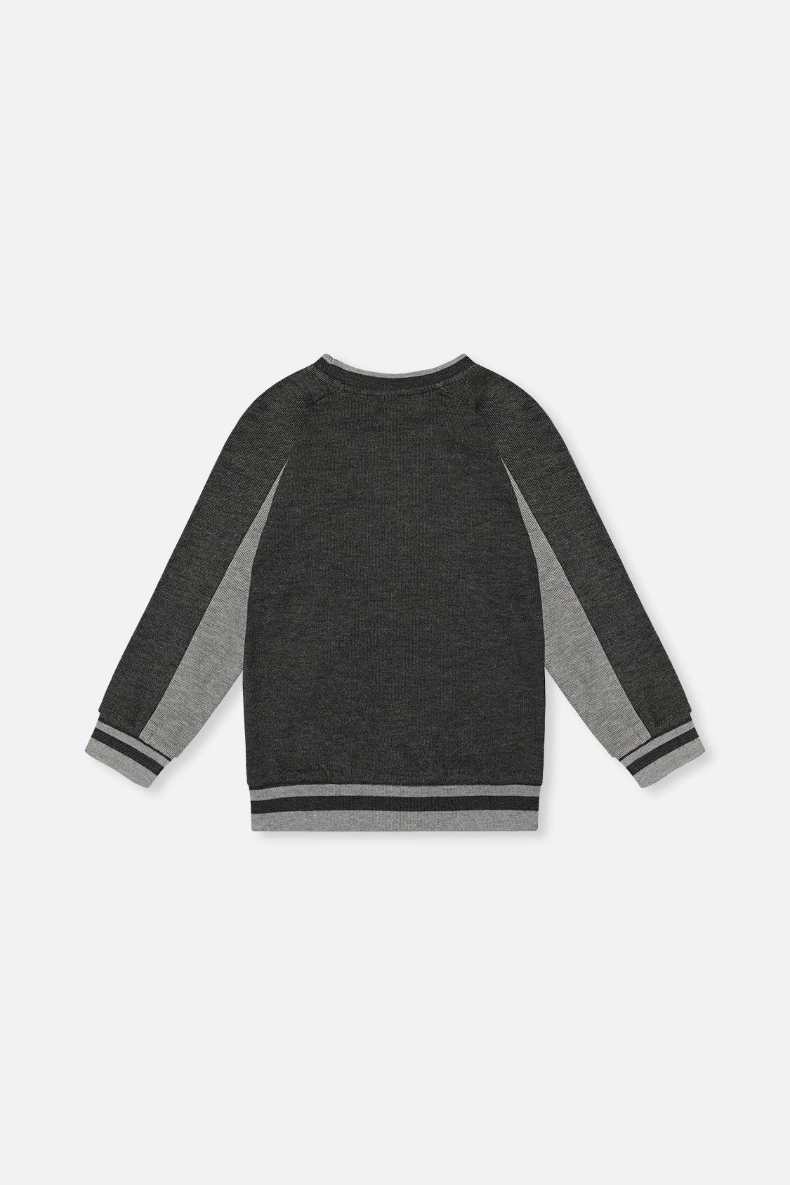 Flat Back Rib Sweatshirt Grey
