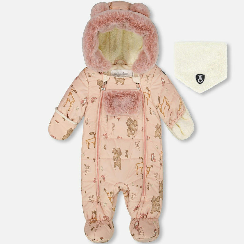 One-Piece Baby Layette Snowsuit Designed for Car Seat