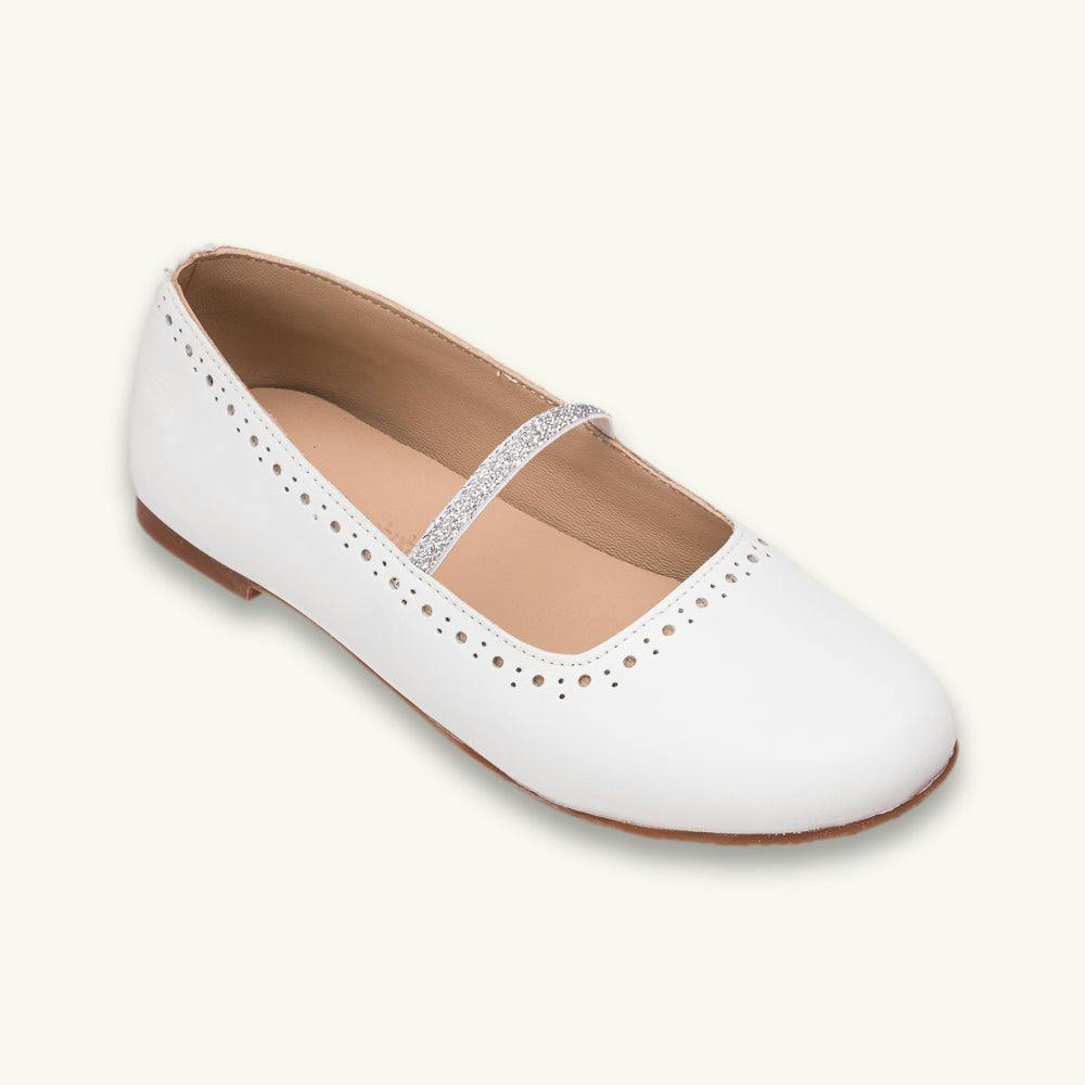 Sasha Ballet Flat | White Leather