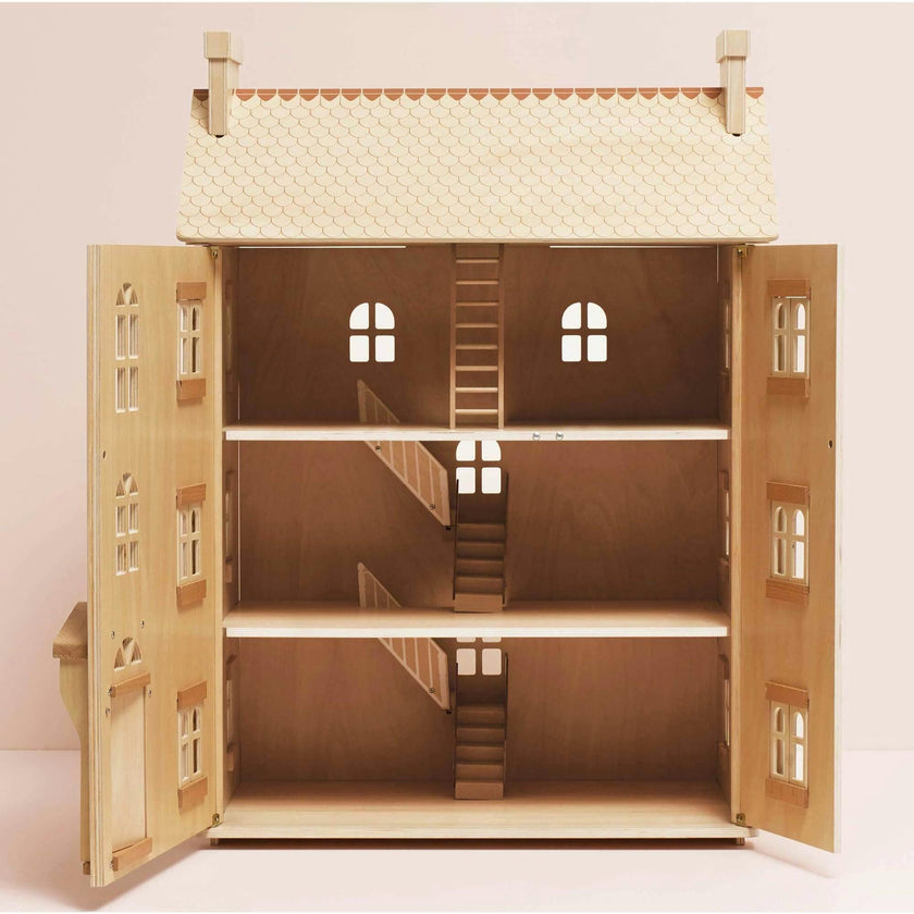 Grand Natural Wood Dolls House