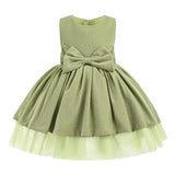 Green Isalyn Glitter Bow Dress