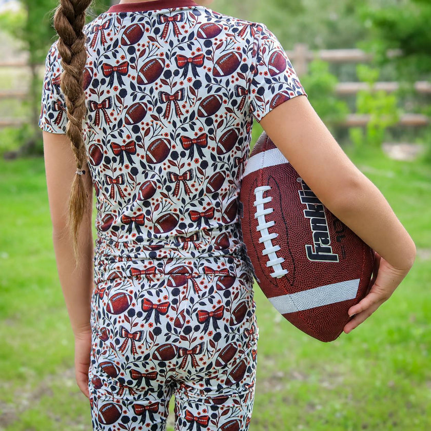 Game Day Blooms 2 Piece Pajama Set (Short Sleeve/Pants)