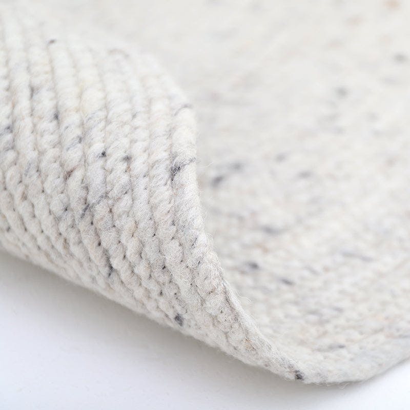 Neethu Hand-Crafted Felted Wool Round Rug, Natural