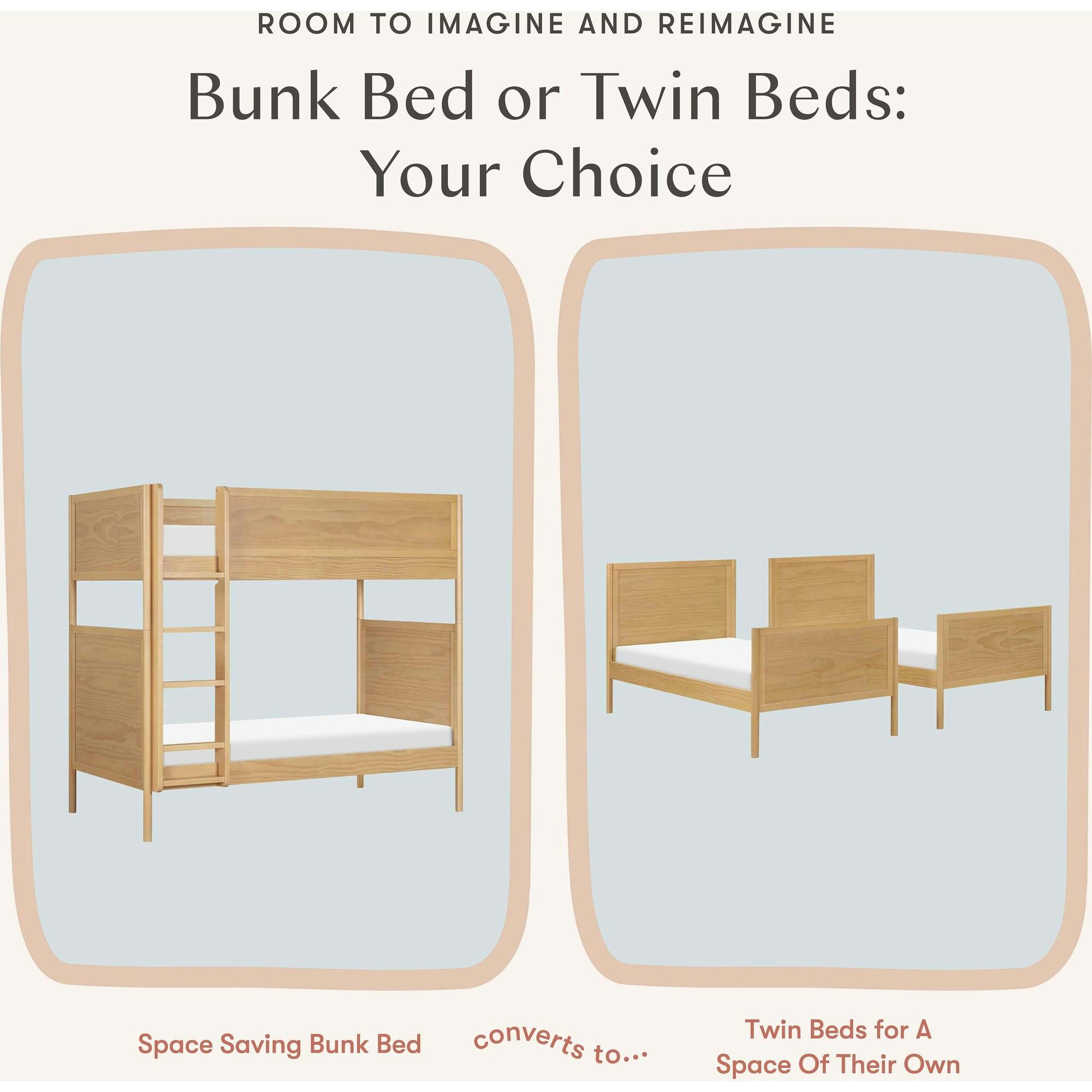 Bondi Convertible Bunk Bed in Honey