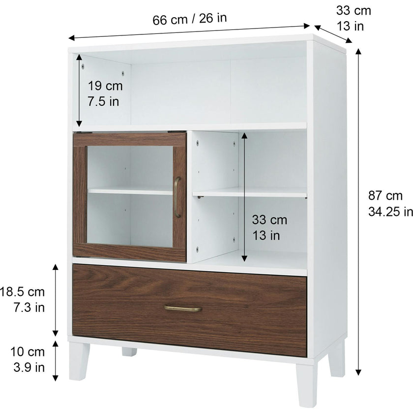Tyler Modern Wooden Floor Storage Cabinet with Drawer for Bathrooms