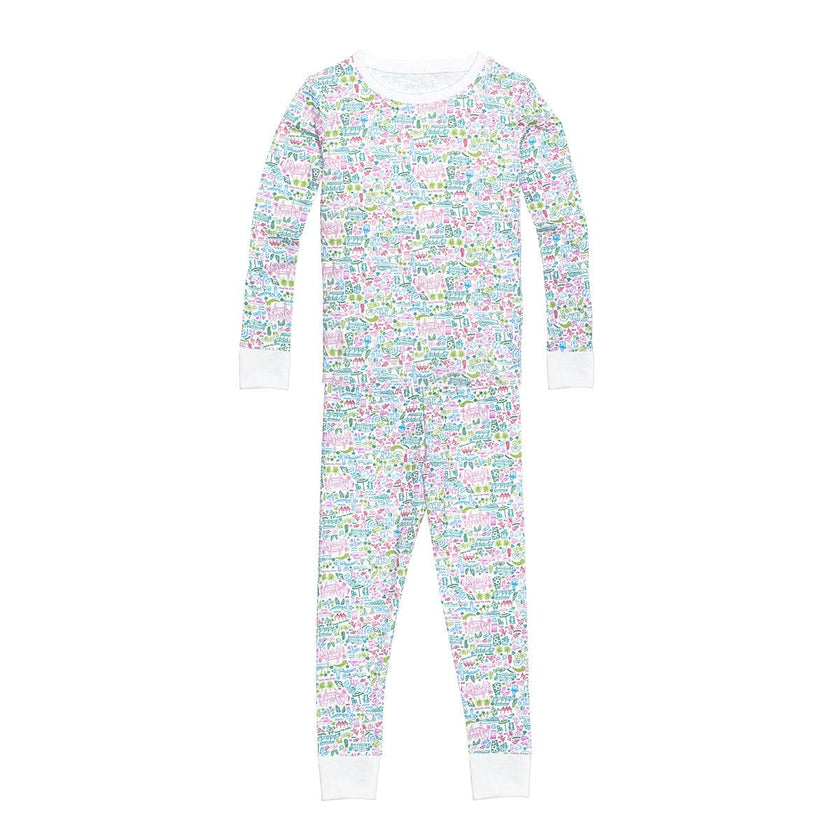 Palm Beach Two Piece Kids Pajamas