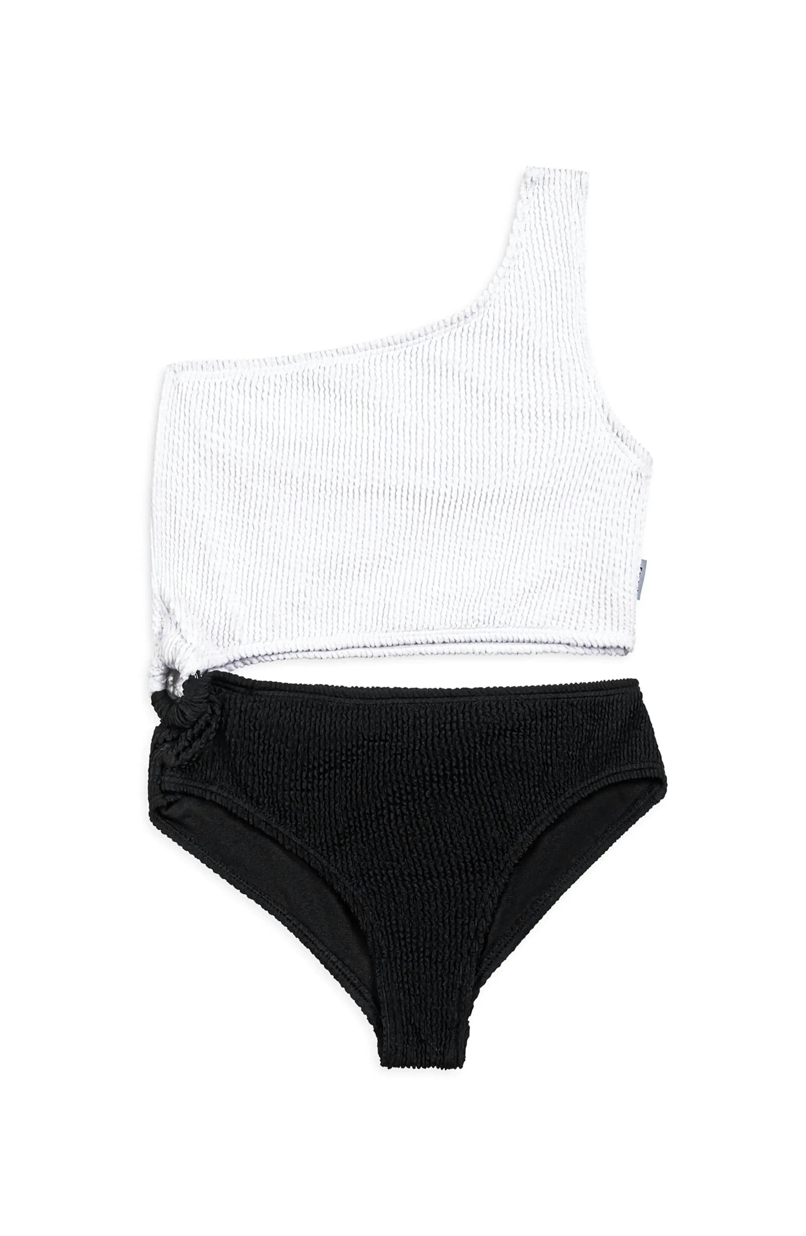 Dina Crinkle Side Cutout One Piece Swimsuit