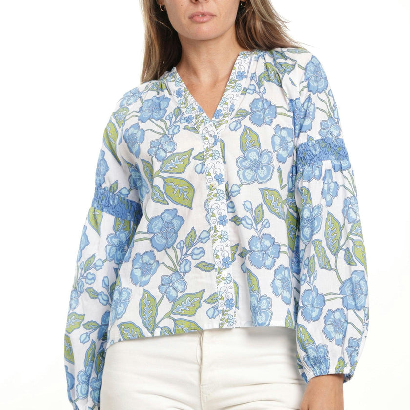 Carlie Blouse - Fleur Bleu