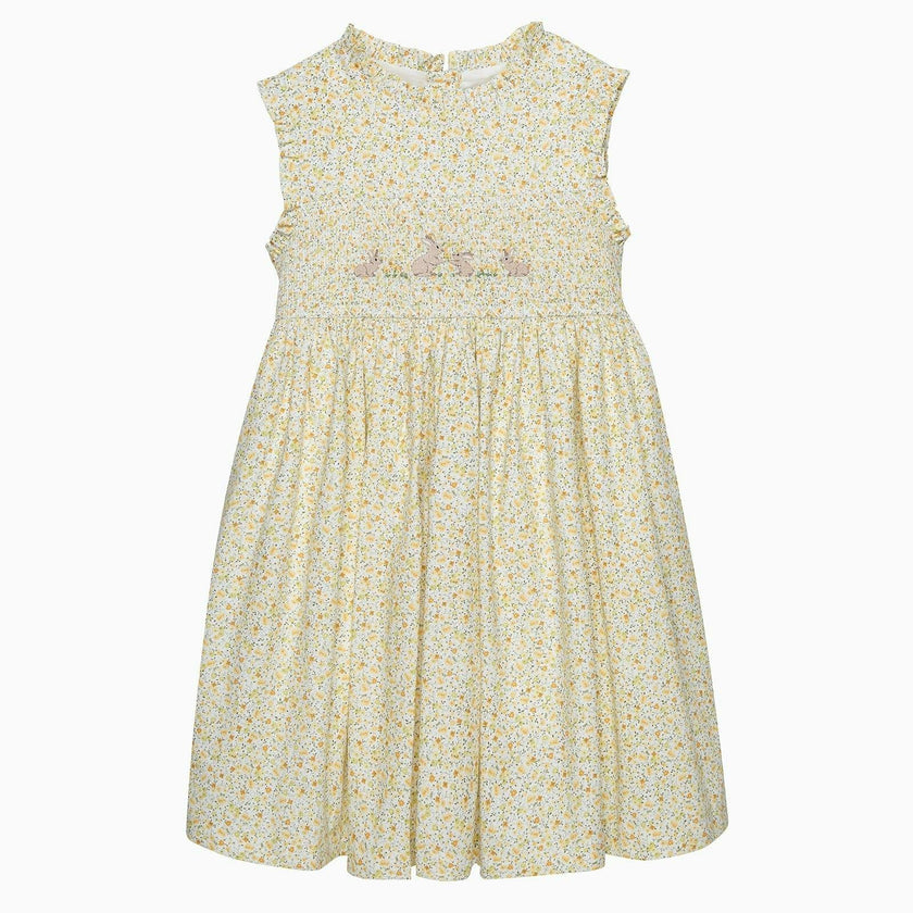 Bunny Smocked Dress in Yellow