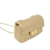 Classic Quilted Stud Flap Mini Handbag