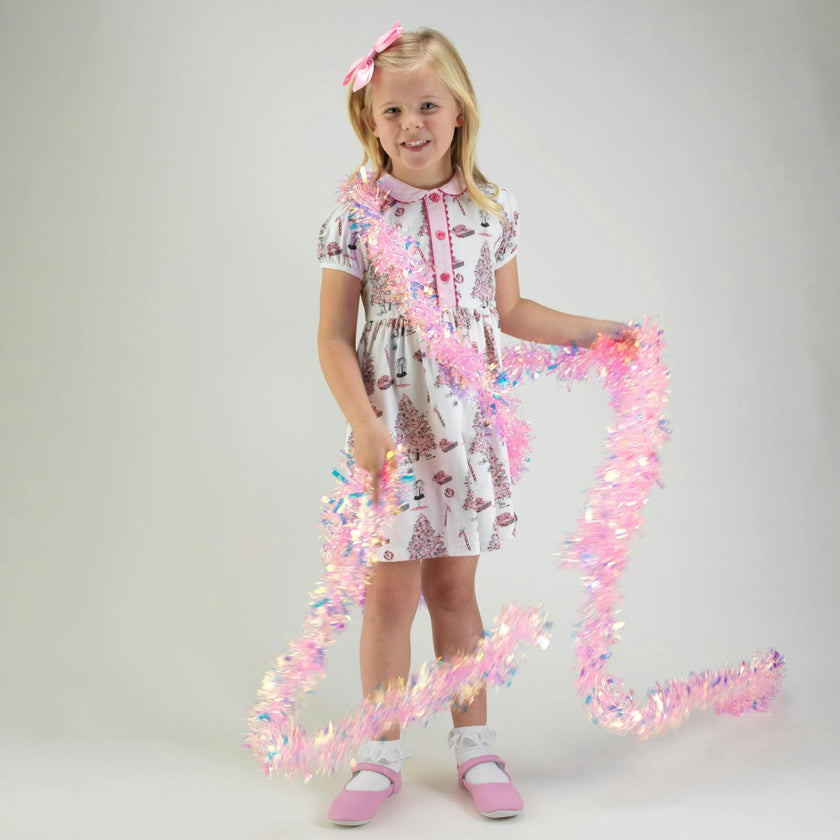 Eloise Christmas Tree Button-Front Dress