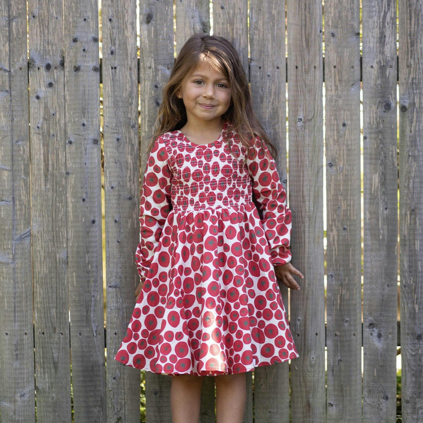 Ruched Dress in Tomato