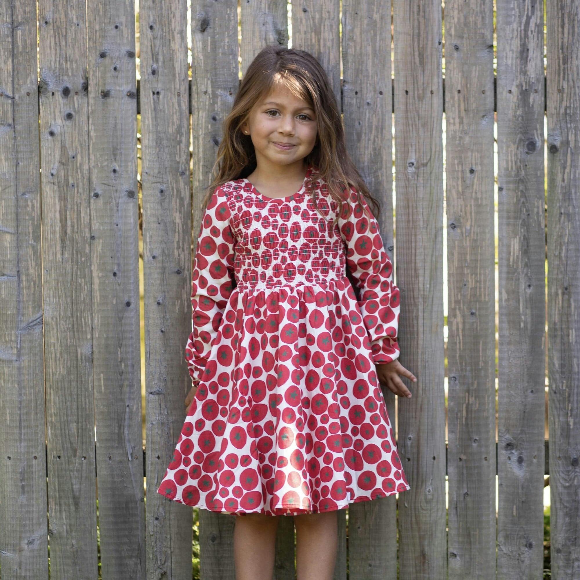 Ruched Dress in Tomato
