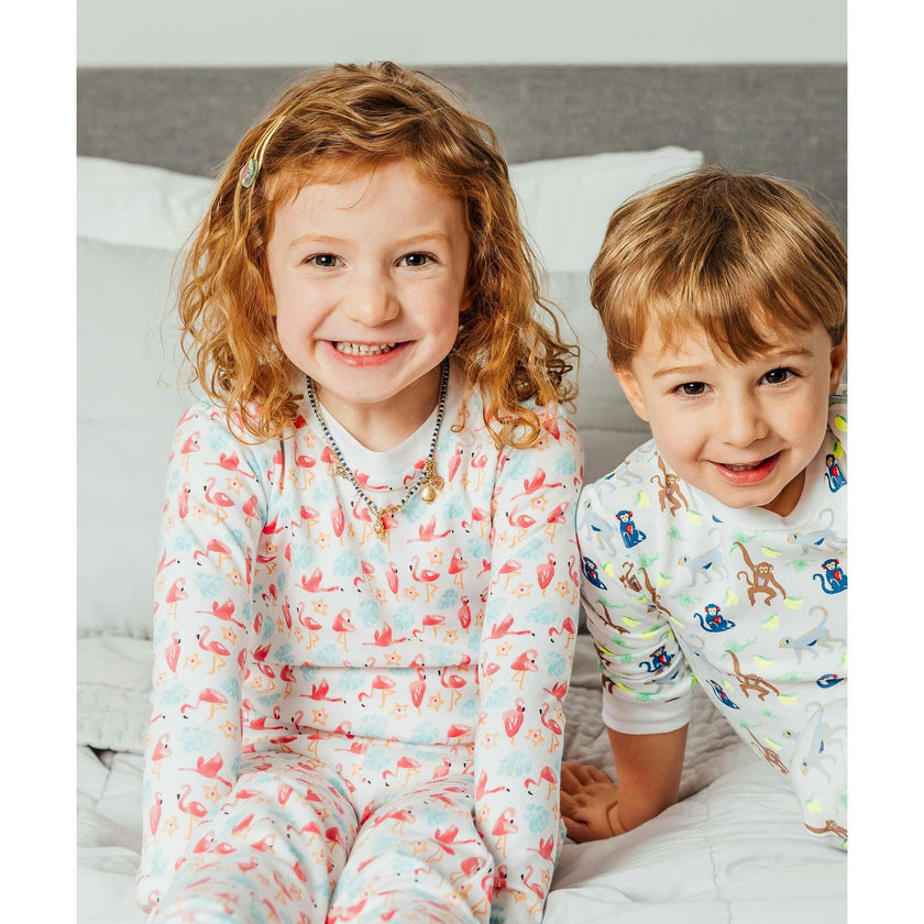 The Organic Long Sleeve Pajama Set [Flamingos]