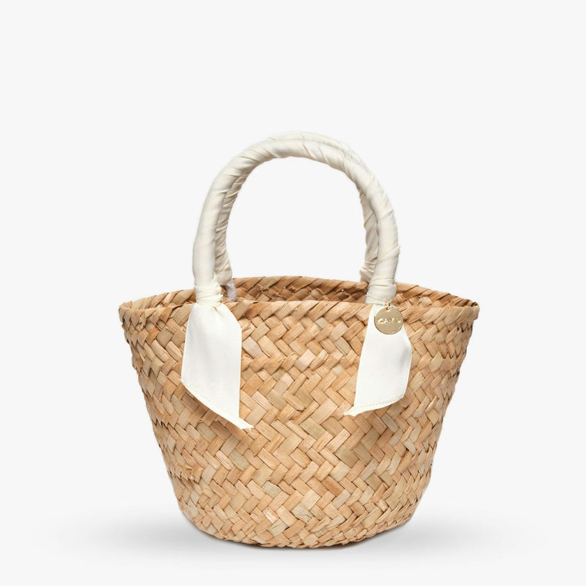 Mini Rosie Ribbon Straw Tote