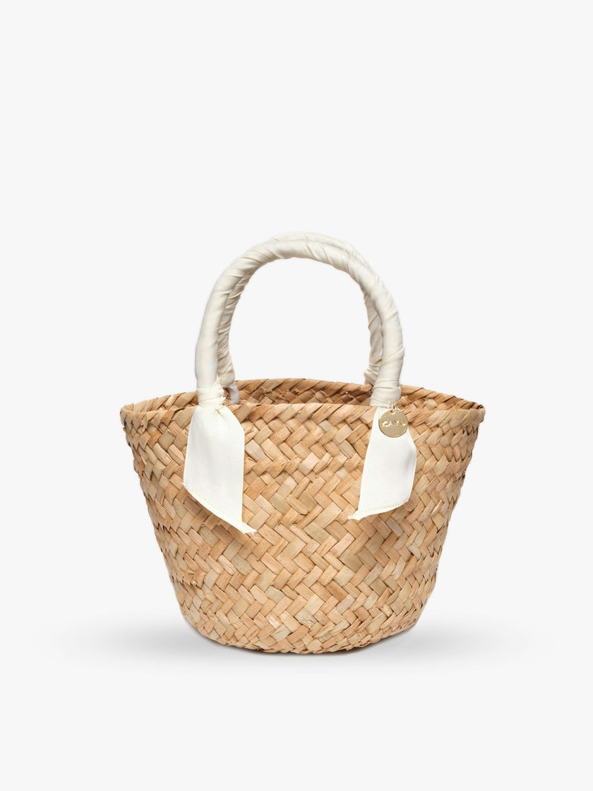 Mini Rosie Ribbon Straw Tote
