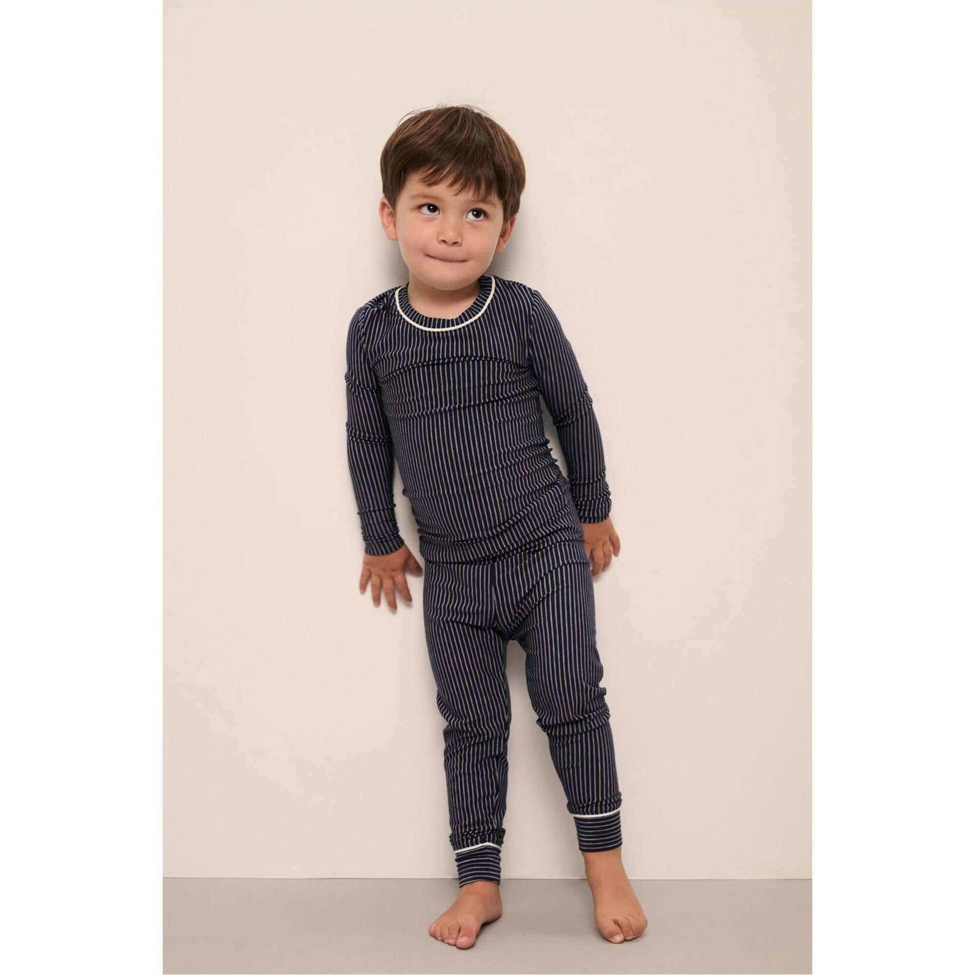 Kids Printed TENCEL Modal Unisex Long PJ Set, Blue